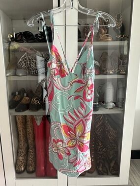 New Sky to Moon Boutique Floral Slip Dress spring mini $95 Sz medium